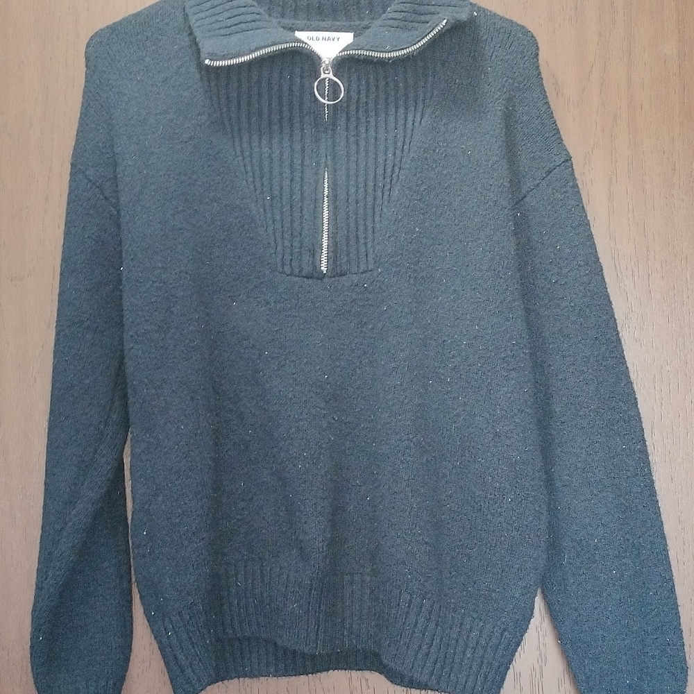 Old Navy Navy Blue half zip knit sweater